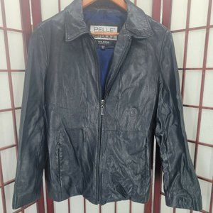 Wilson Leather Pelle Studio Women's Genuine Black Leather Jacket Blazer ~ Size m